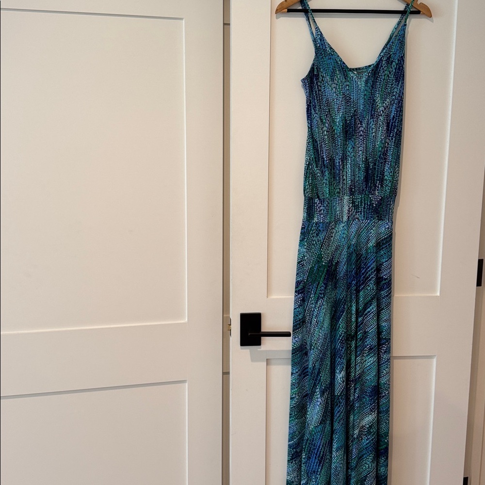 Veronica M Vibrant Blue and Green Dress